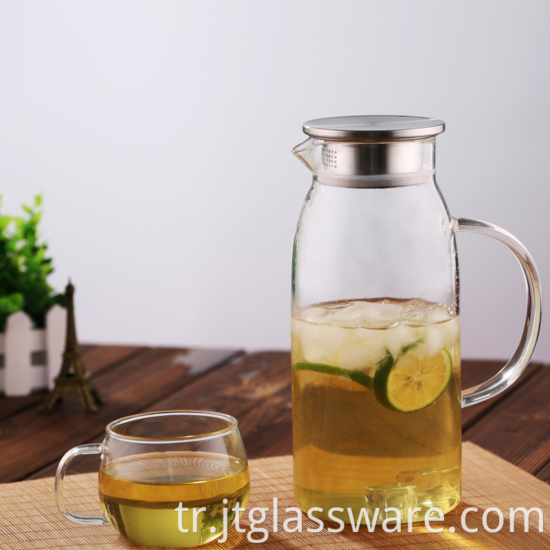 Glass Pitcher with Stainless Steel Lid